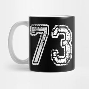 Number 73 Grungy in white Mug